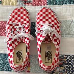 NWOT Vans Red Checkered Shoes